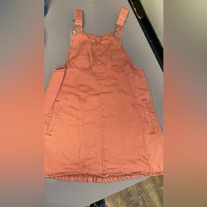 Trendy Coral Overall Dress